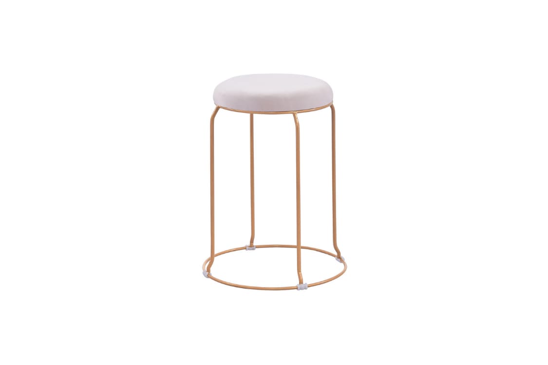 TABOURET DORE VELOURS BEIGE (VENDU PAR 10)