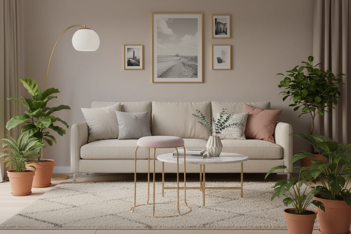 TABOURET DORE VELOURS BEIGE (VENDU PAR 10)