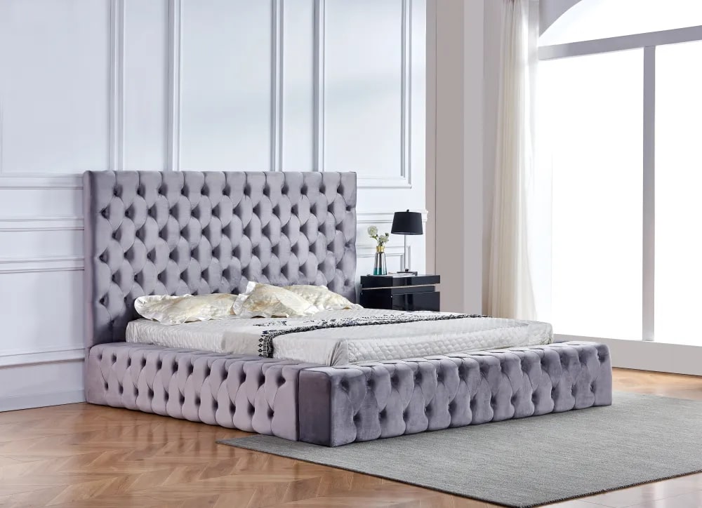 Cadre de Lit 2 places 160x200 cm ROYAL velours