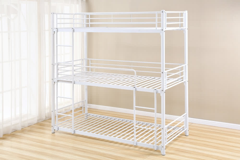 Pack: Lit superposé 3 étages + Matelas compris TRIPLE 3 couchages 90x190 cm