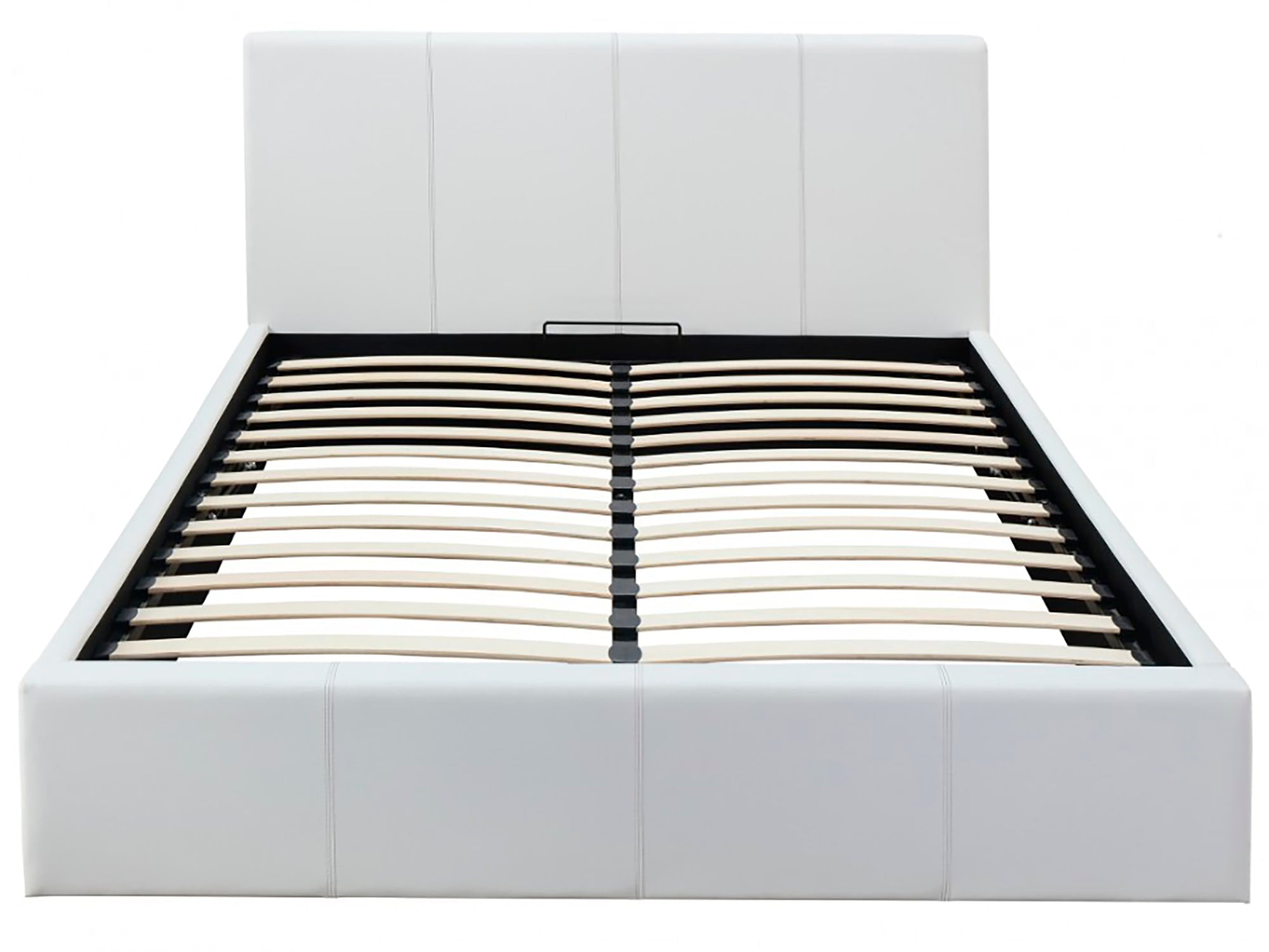 LIT COFFRE BASTIEN EN SIMILICUIR BLANC 160x200 cm