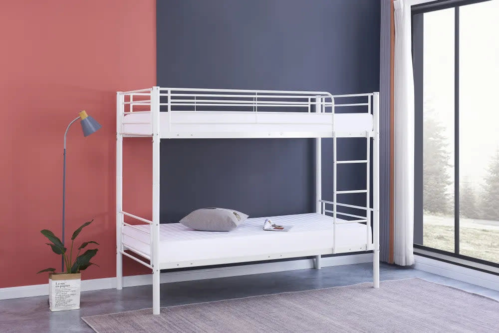 Pack : Lit superposé + Matelas compris Séparable métal LUNA 1+1 90x190 cm sommier inclus