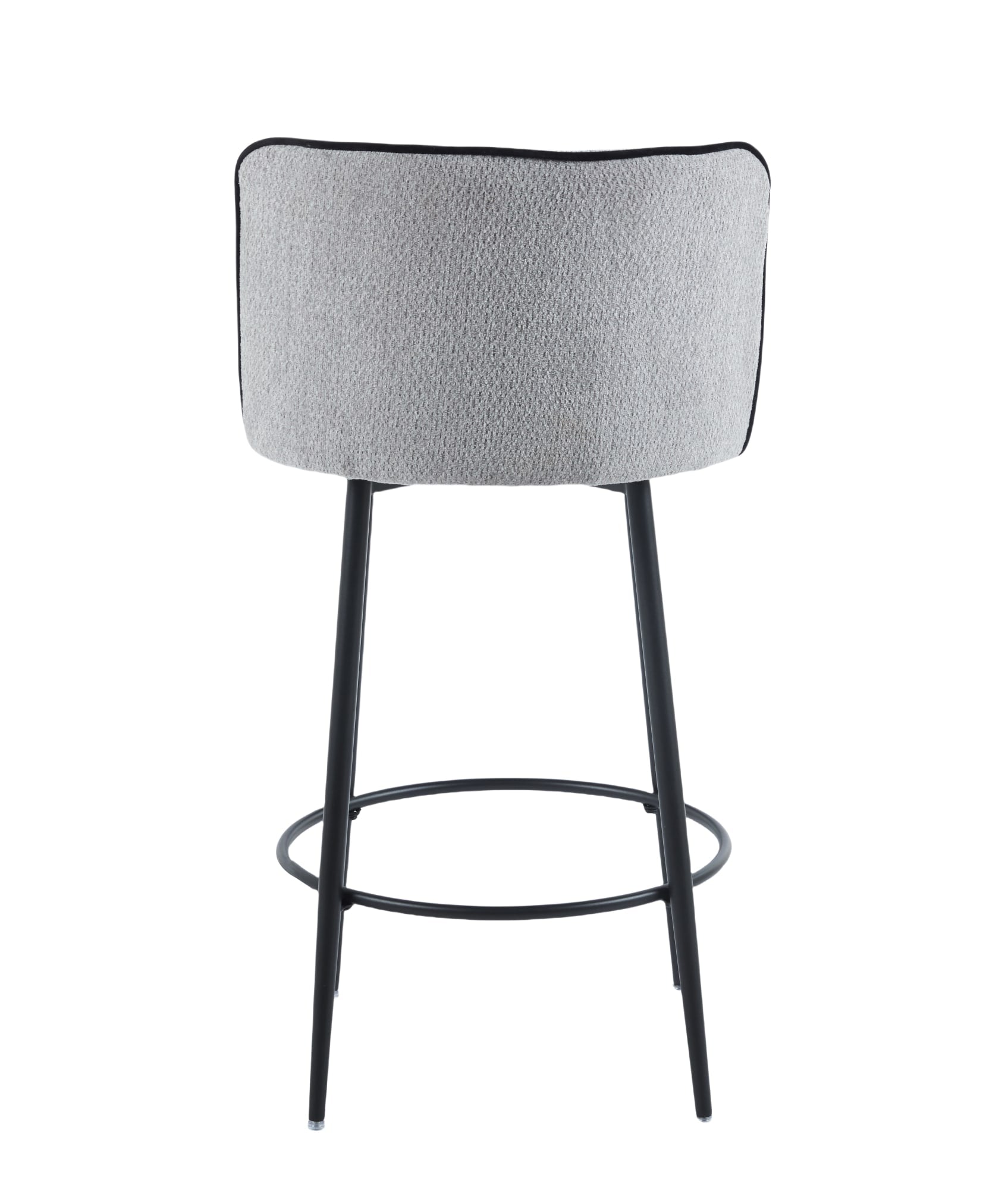 TABOURET DE BAR CATHY PIED METAL NOIR GRIS 3D