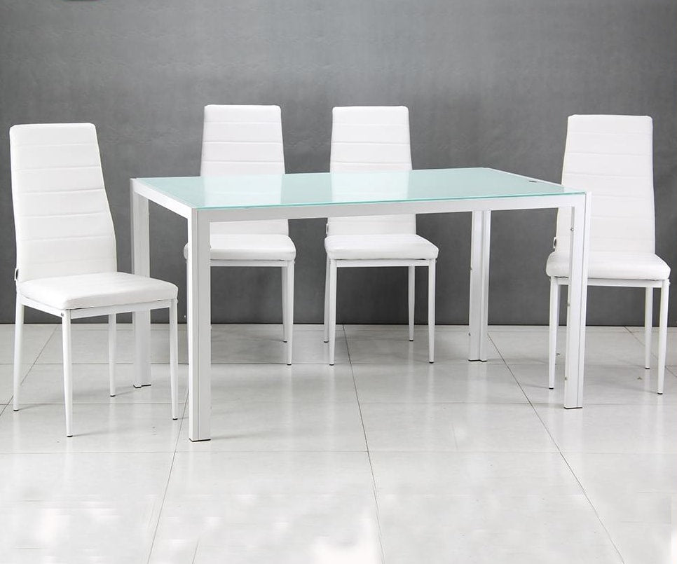 TABLE REPAS JAMIE BLANC FLEURI 140x80x75cm