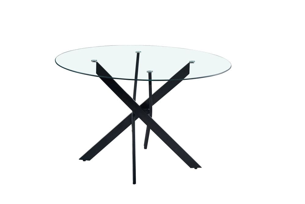 Table à manger ronde JESSICA Métal noir 100 cm 4 couverts