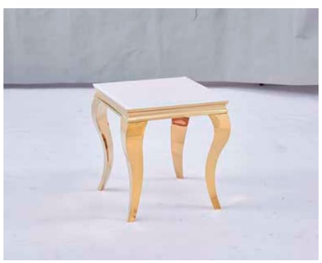 GUERIDON BAROQUE GOLD BLANC 50x50 cm