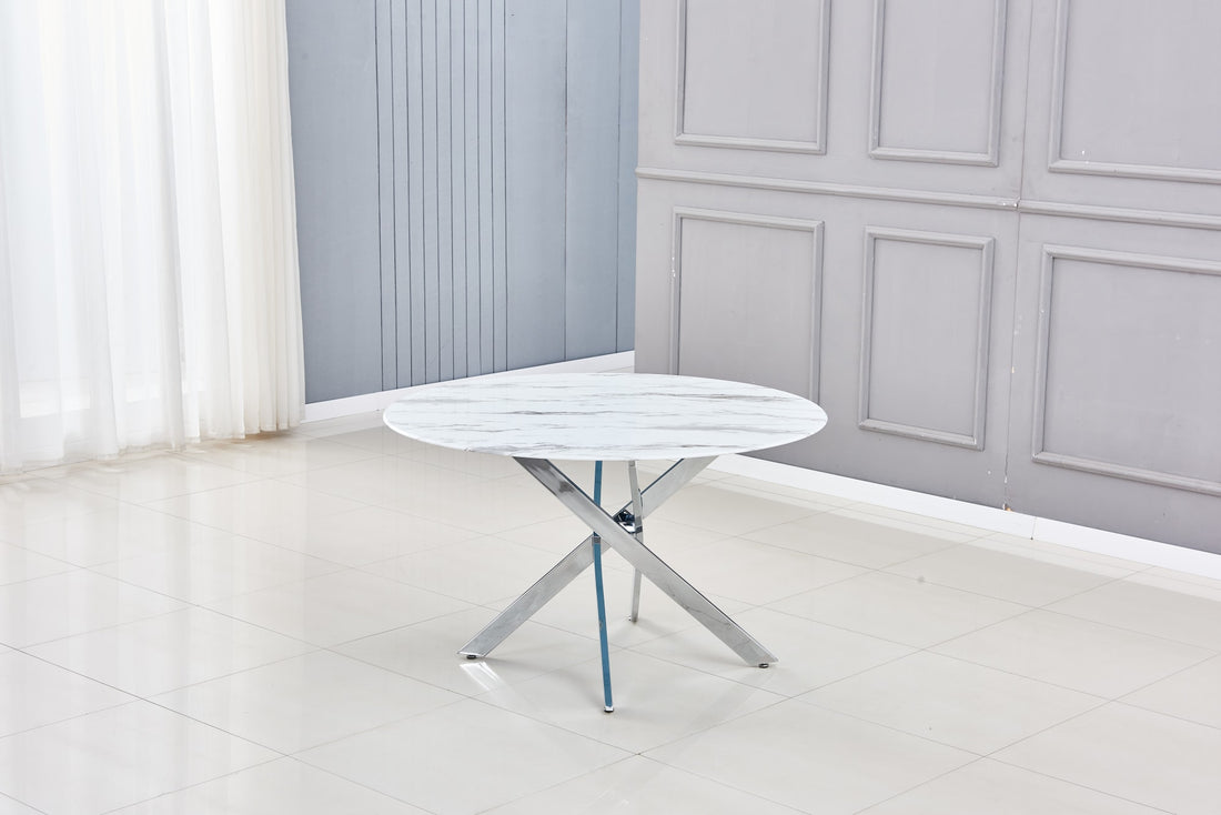 TABLE REPAS JESSICA VERRE MARBRE BLANC 100x75cm