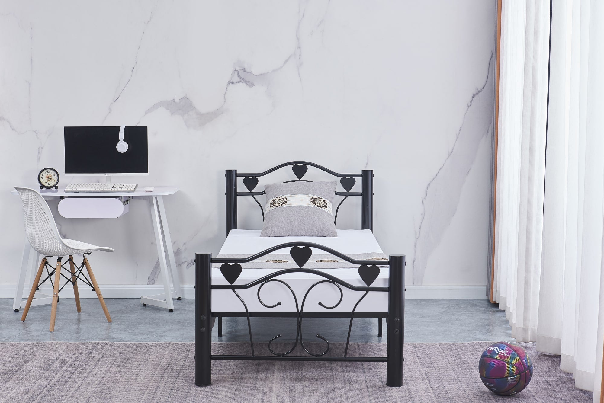 LIT METAL HERCULE NOIR 90X190cm