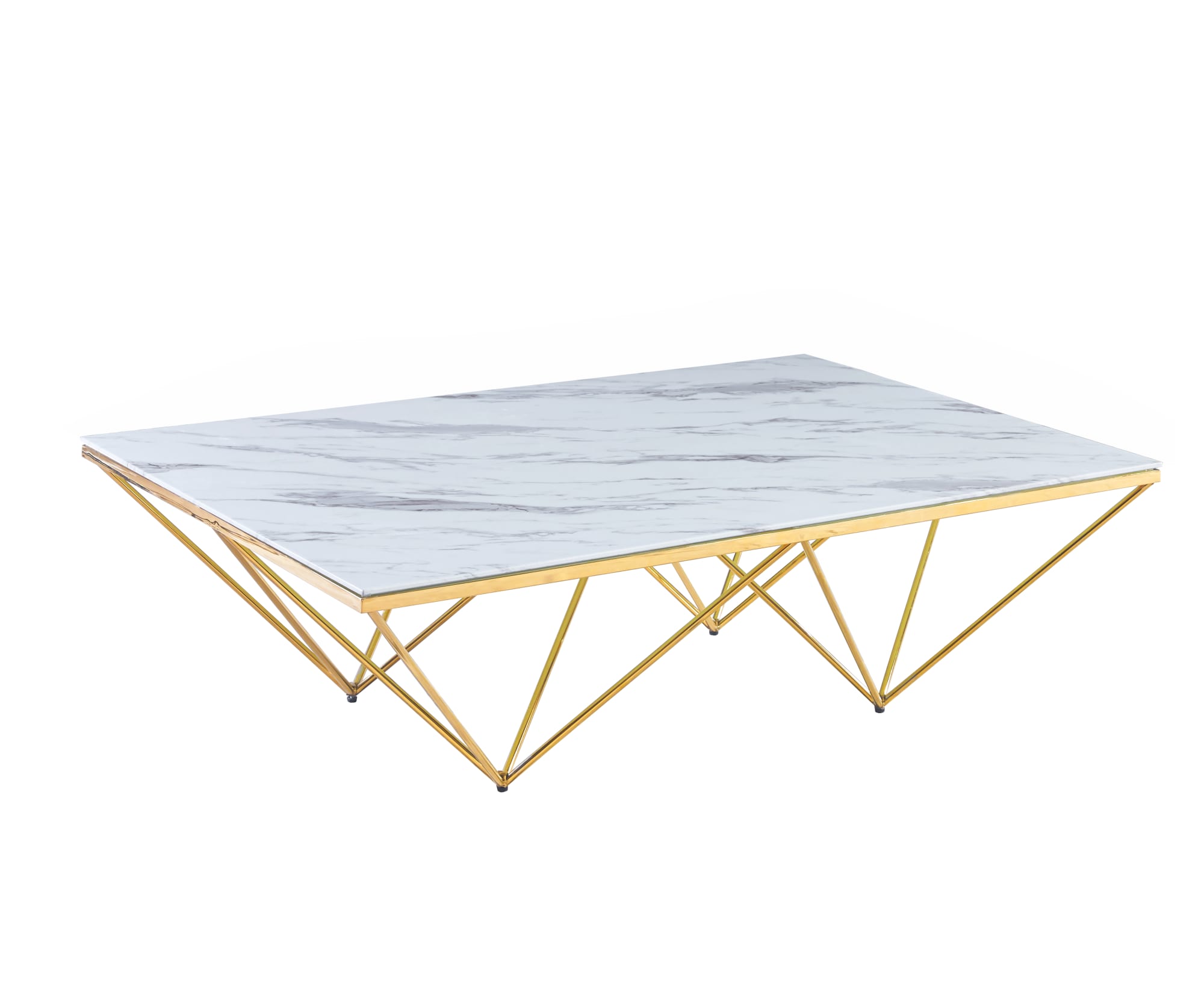 TABLE BASSE DITA GOLD MARBRE BLANC