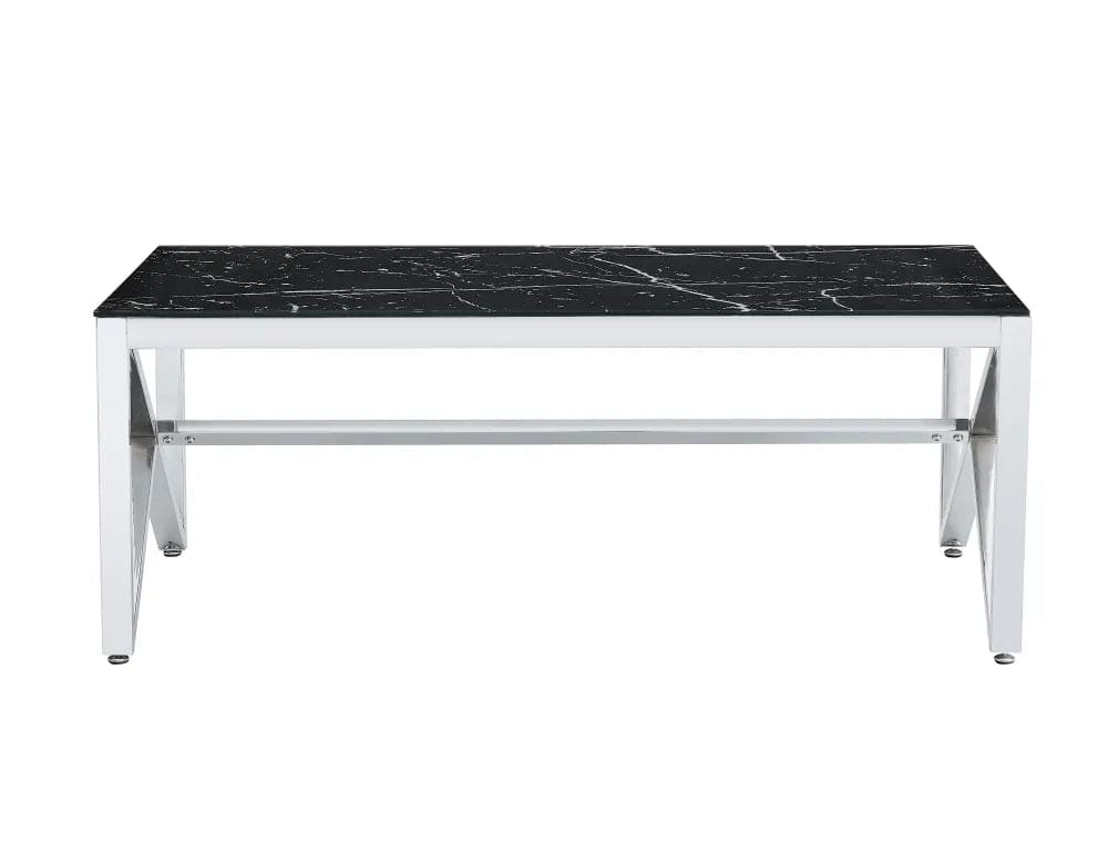 Table Basse MAJESTIQUE Chrome et plateau en verre 120x60x45 cm