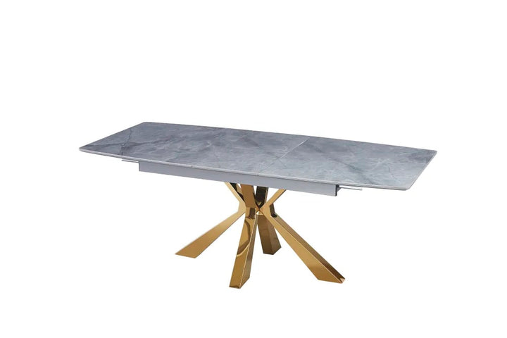Table extensible BIANCA Gold plateau Céramique