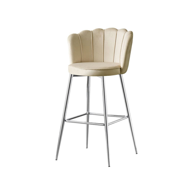 Lot de 2 tabourets de bar NYMPHEA Chrome en velours