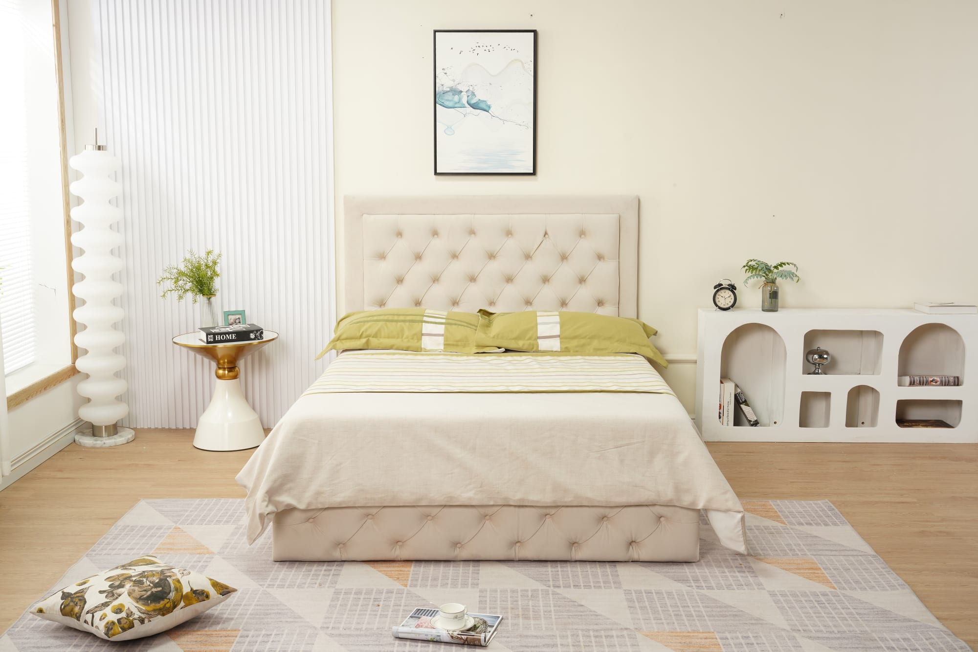 CADRE DE LIT ROMA BEIGE 160x200 CM