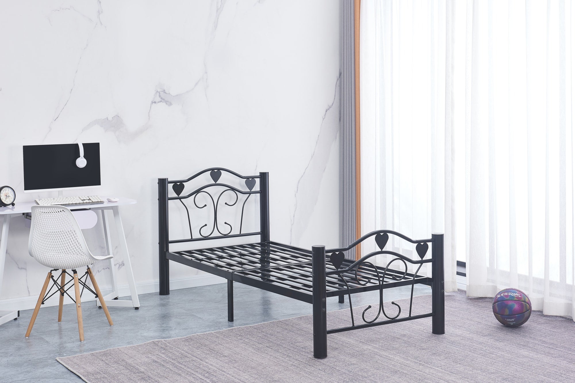 LIT METAL HERCULE NOIR 90X190cm