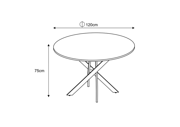 TABLE REPAS JESSICA METAL NOIR MARBRE NOIR 120X75CM