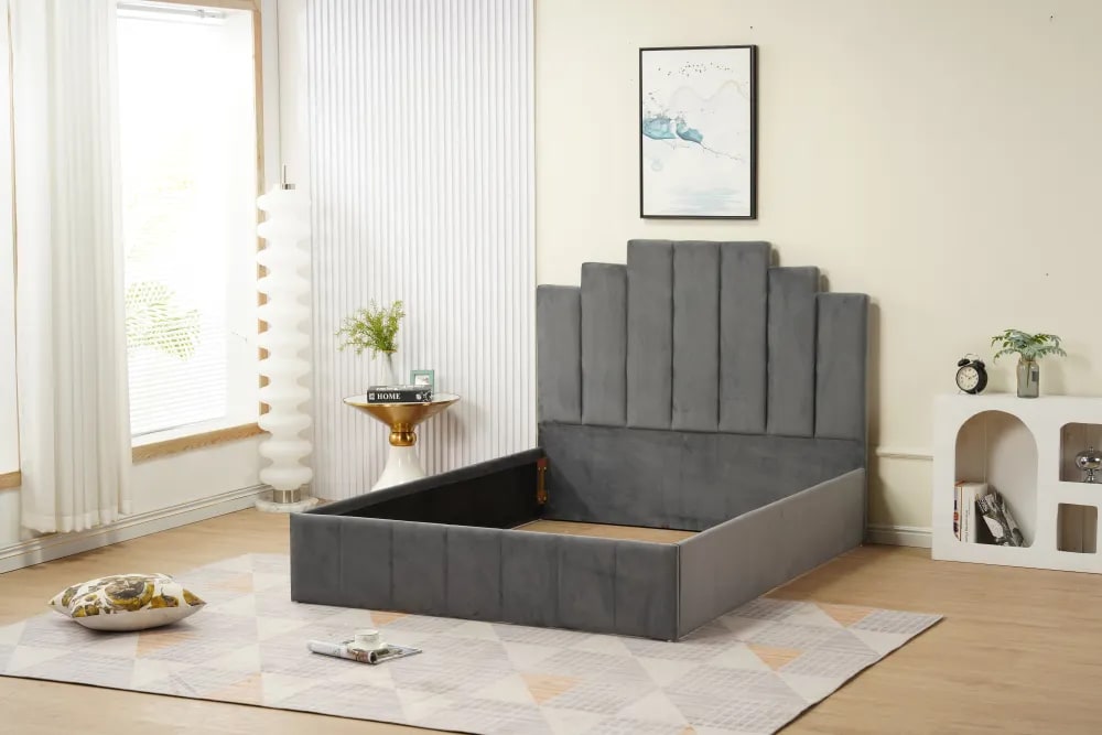 Cadre de lit PIANO velours 140x190cm