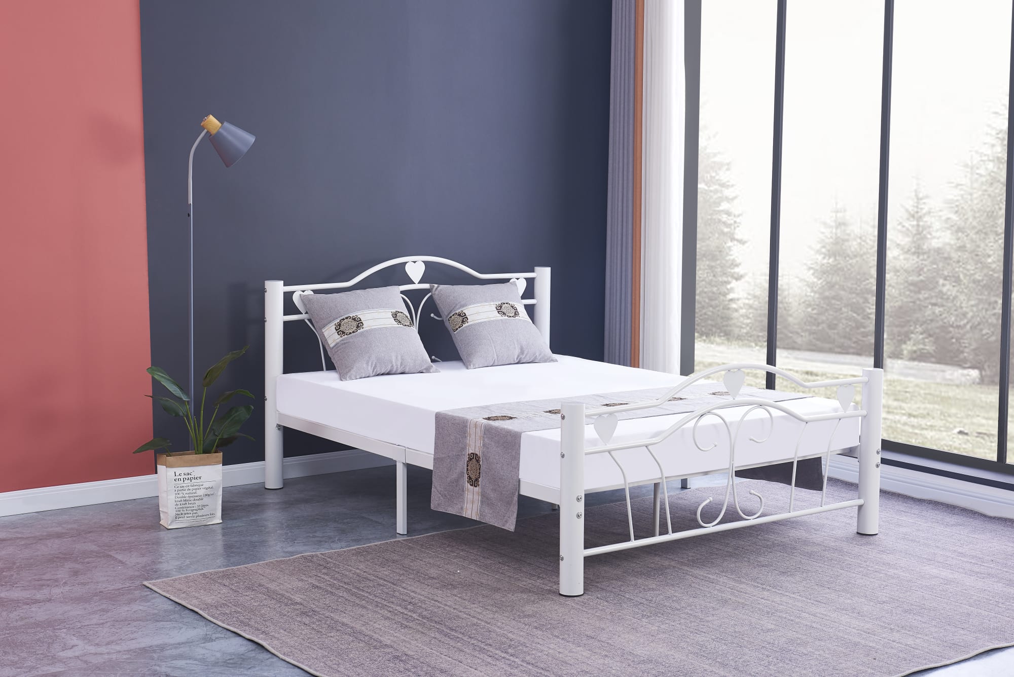 LIT METAL HERCULE BLANC 140X190cm