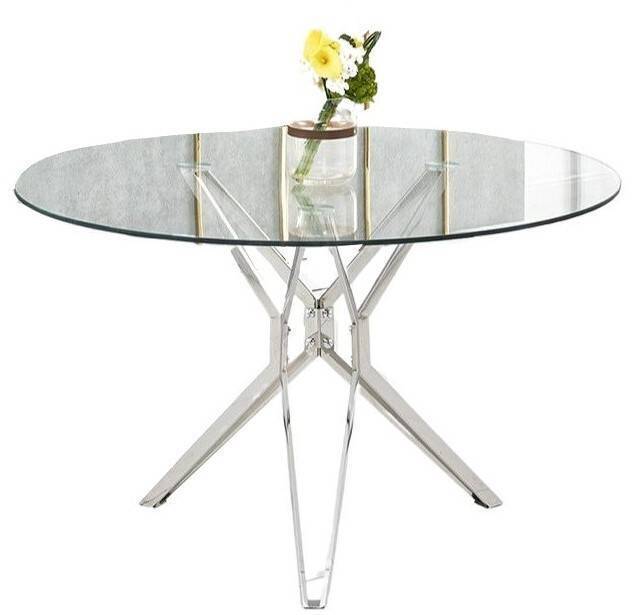Table à manger Ronde ELECTRA  verre Transparent 120x75 cm 4 couverts