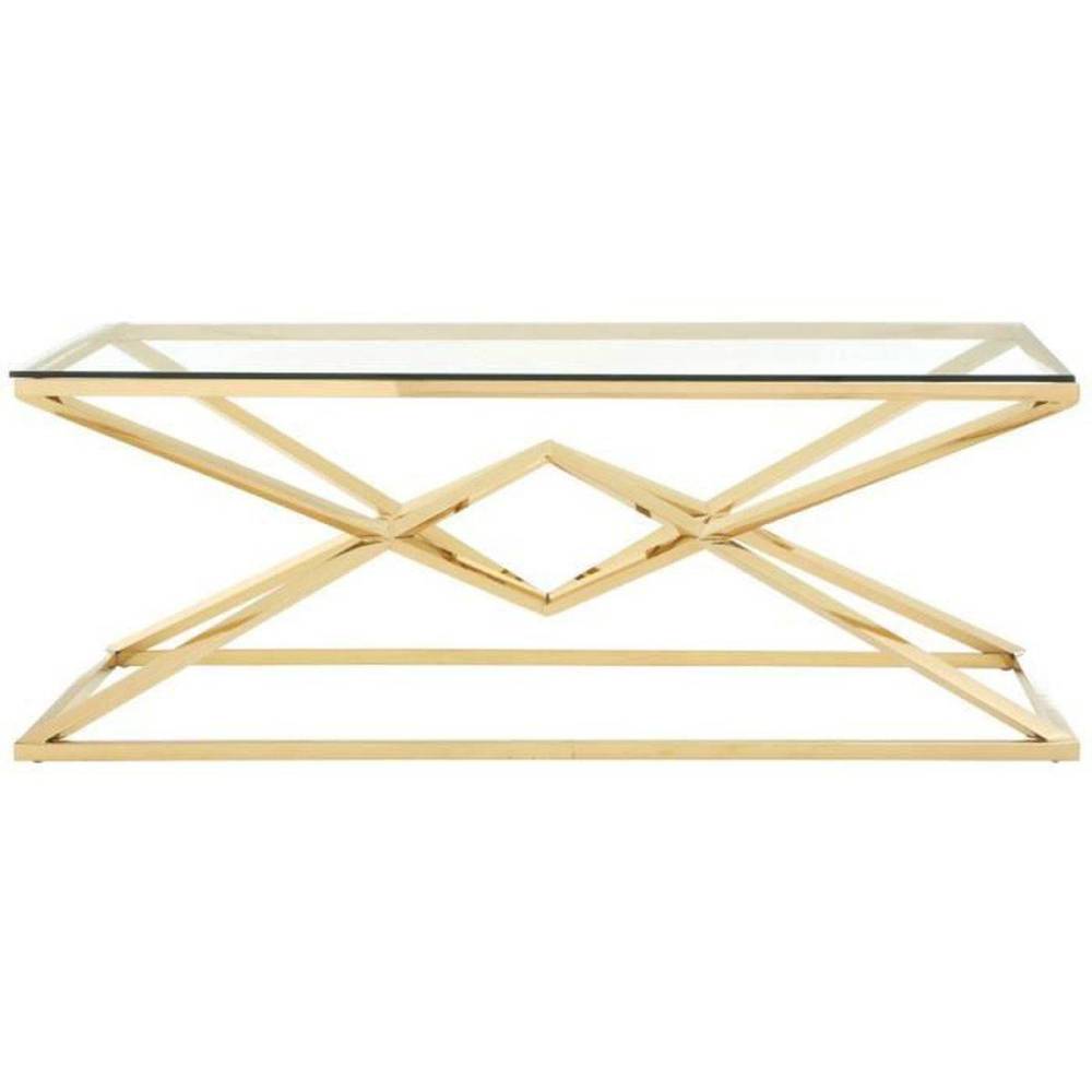 Table basse Rectangle PYRAMIDE Gold 120cm