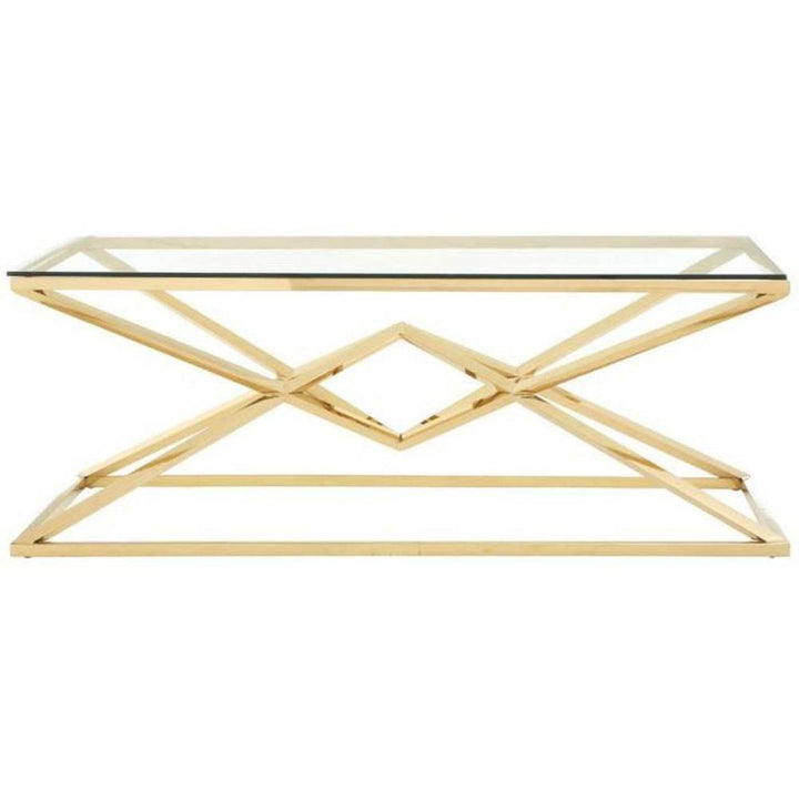 Table basse Rectangle PYRAMIDE Gold 120cm