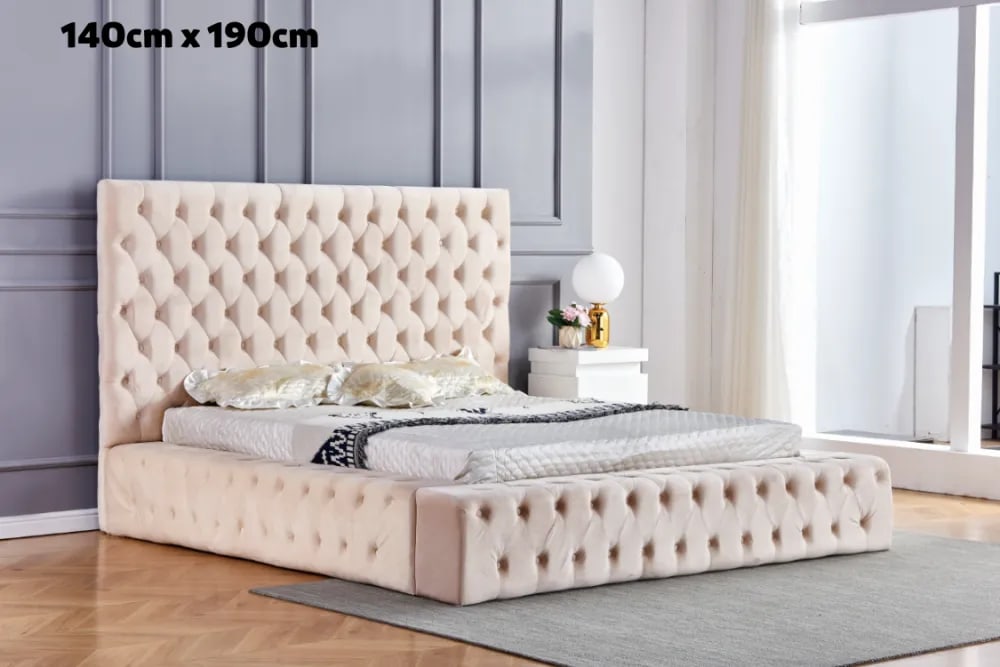 Cadre de Lit 2 places 140x190 cm ROYAL velours