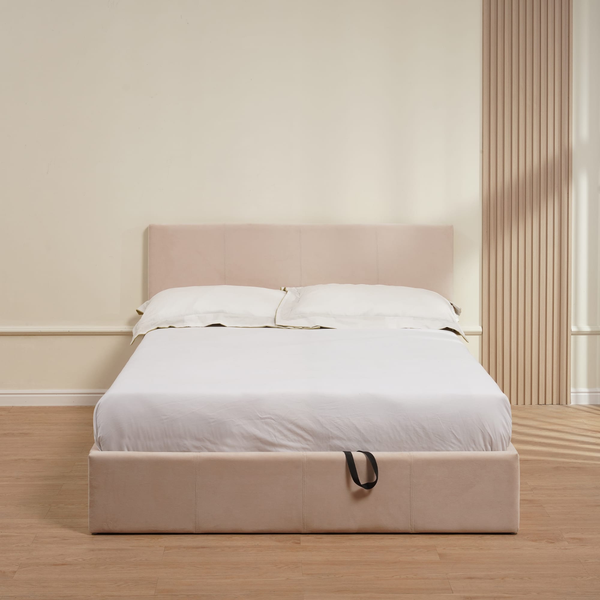 LIT COFFRE BASTIEN VELOURS BEIGE 140X190