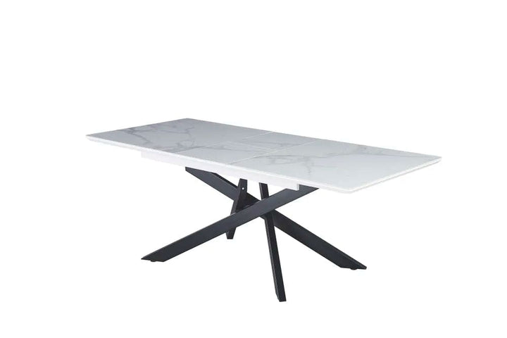 Table extensible AGATHE métal noir plateau Céramique