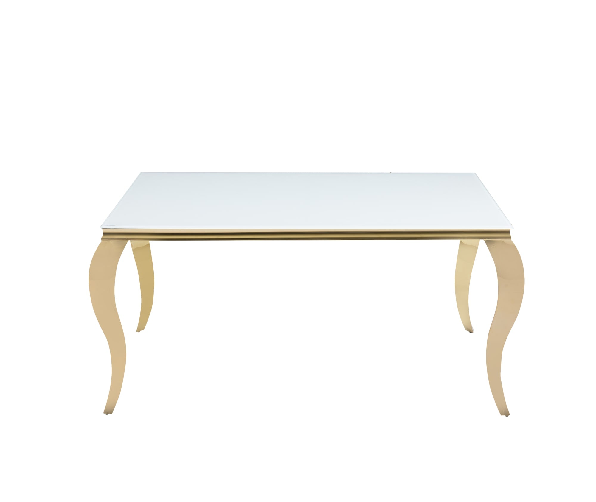 TABLE REPAS BAROQUE GOLD BLANC ULTRA 150x90x75 cm