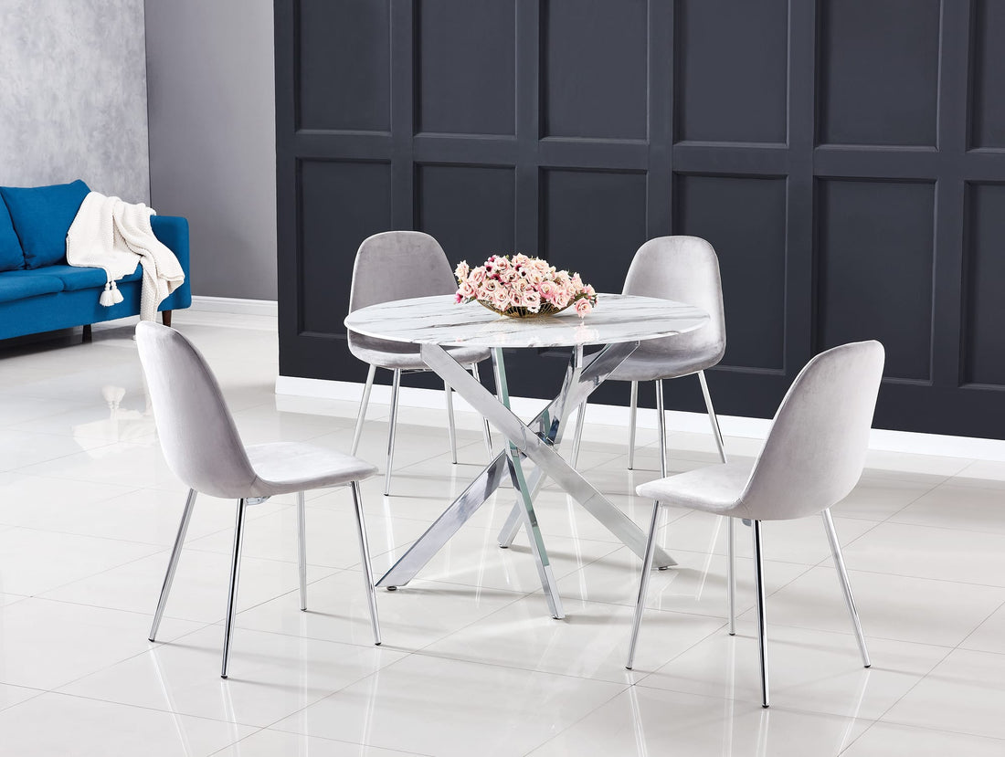 TABLE REPAS JESSICA VERRE MARBRE BLANC 100x75cm