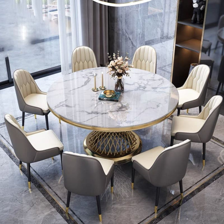 TABLE REPAS DELUXE  GOLD MARBRE BLANC 130x75 cm