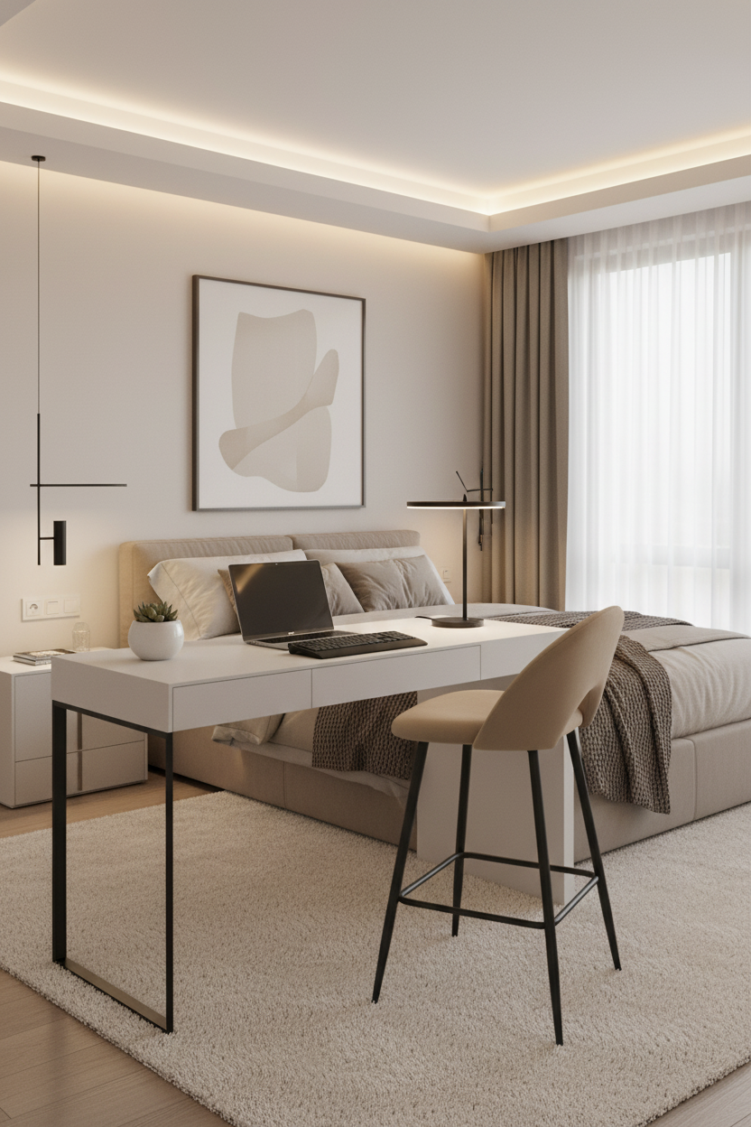 TABOURET DE BAR TEDDY PIED METAL NOIR VELOURS TAUPE