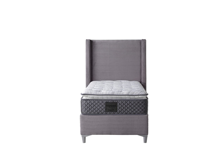 LIT COFFRE VENUS COTELE GRIS 90X190CM