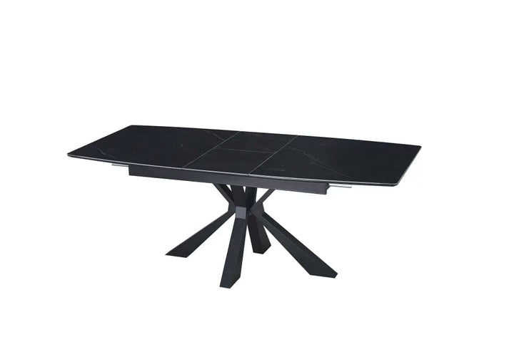 Table extensible BIANCA métal noir plateau Céramique
