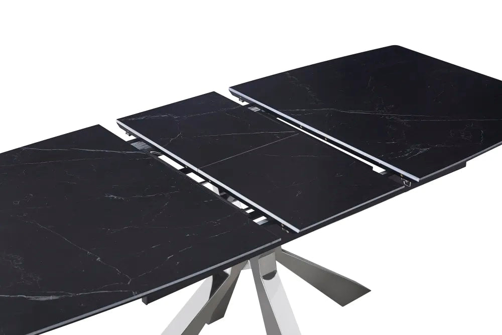 Table extensible BIANCA Chrome plateau Céramique