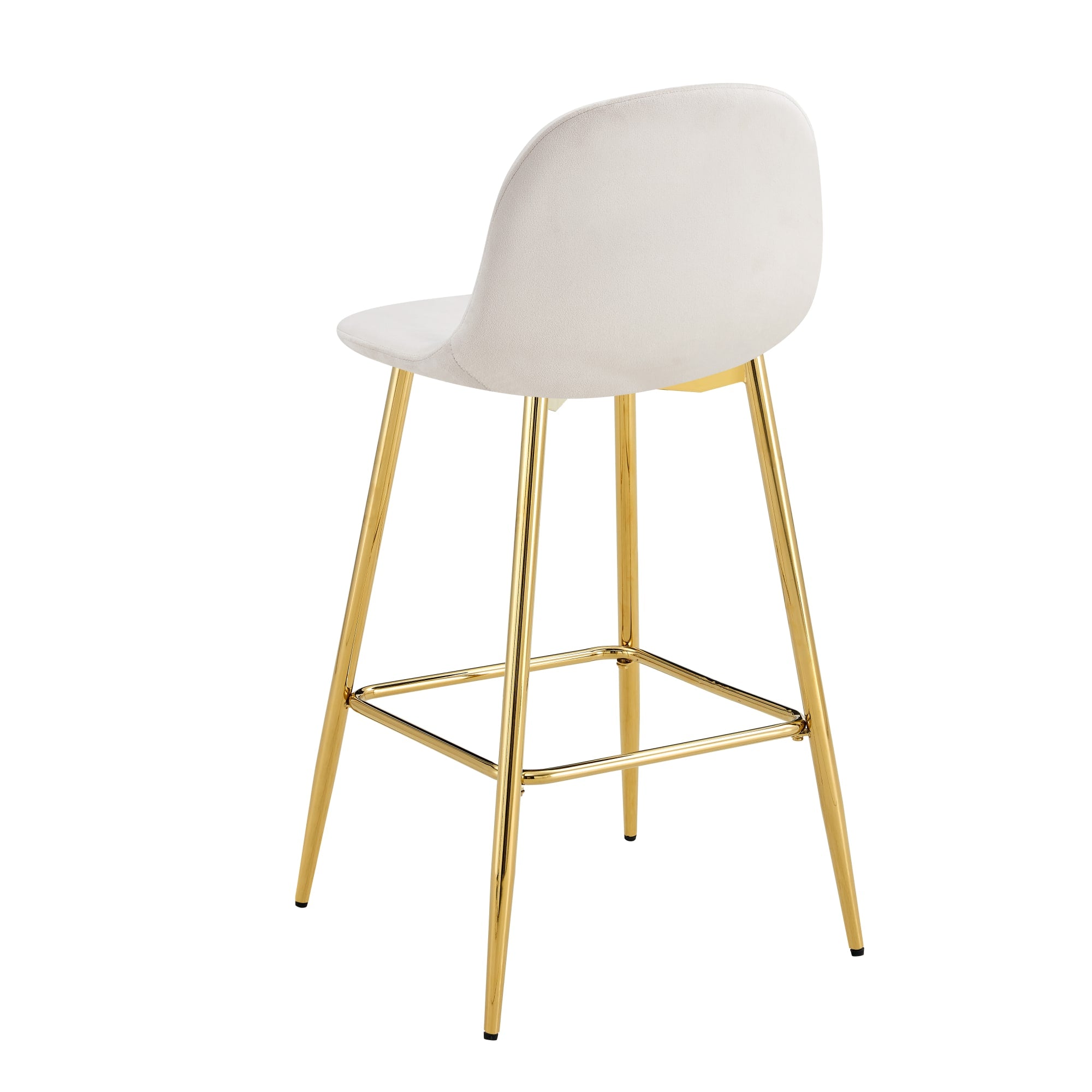 TABOURET DE BAR SCANDINAVE PIED GOLD VELOURS BEIGE