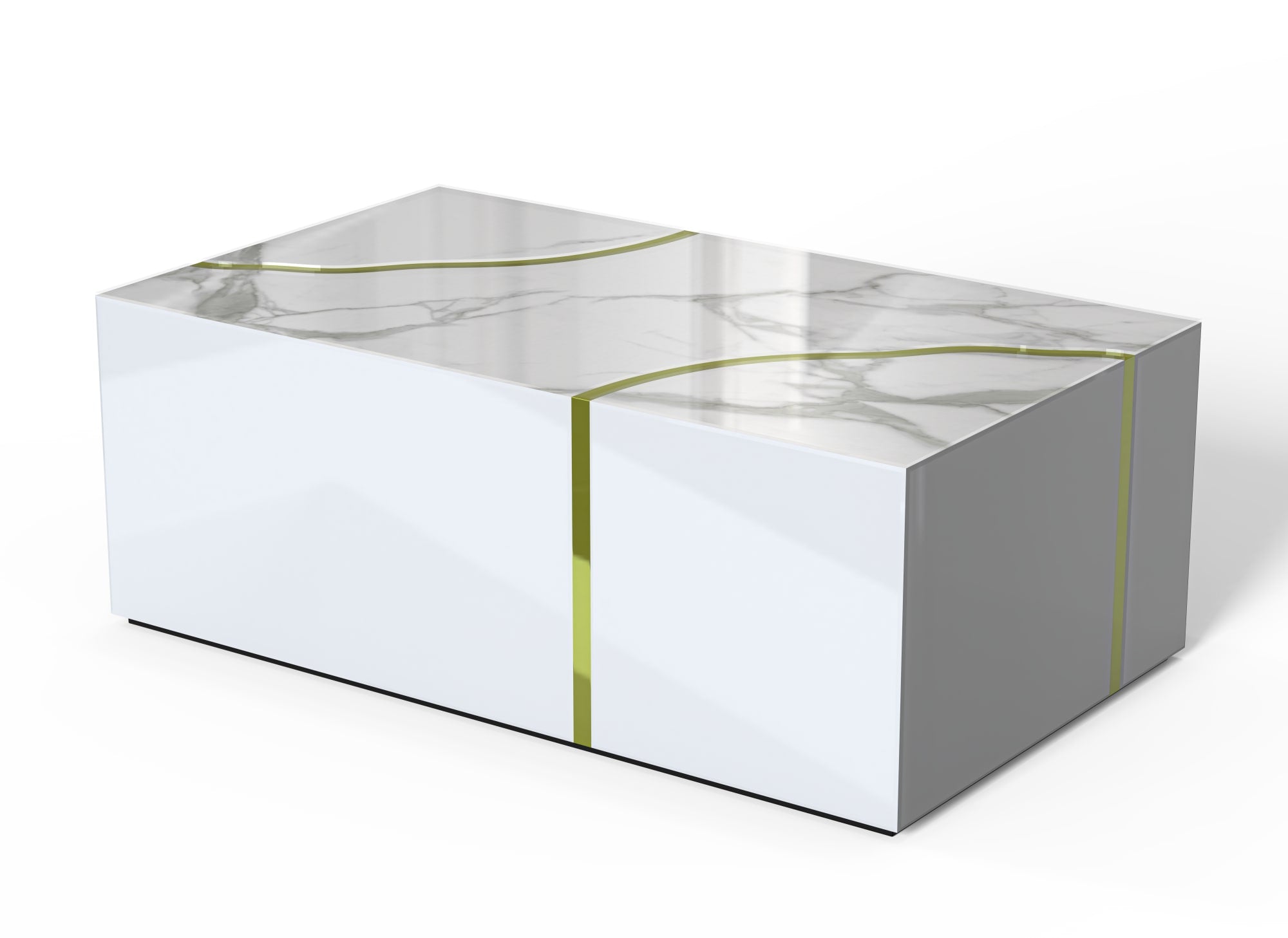 TABLE BASSE ANKARA GOLD MARBRE BLANC