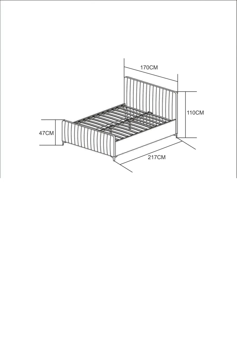 Lit 2 places 160x200 cm FAYE design velours sommier inclus