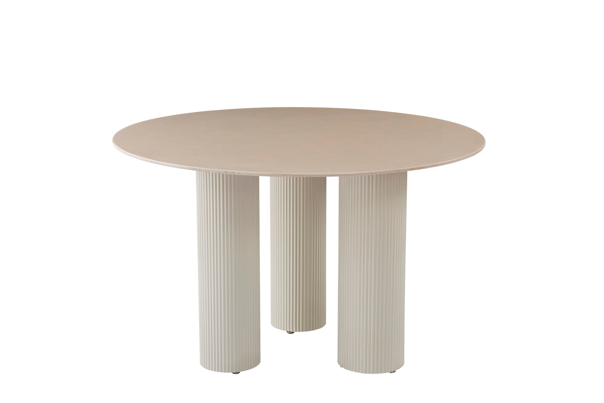 TABLE REPAS ANAÏS PIEDS BEIGE PLATEAU CERAMIQUE BEIGE BRILLANT 120CM