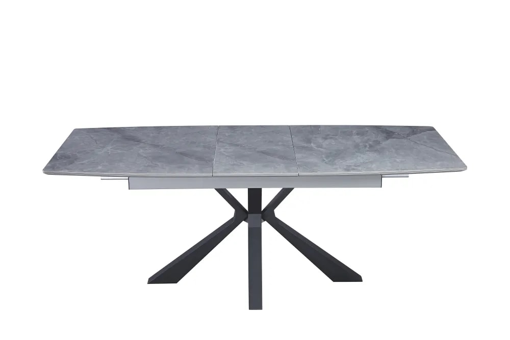 Table extensible BIANCA métal noir plateau Céramique