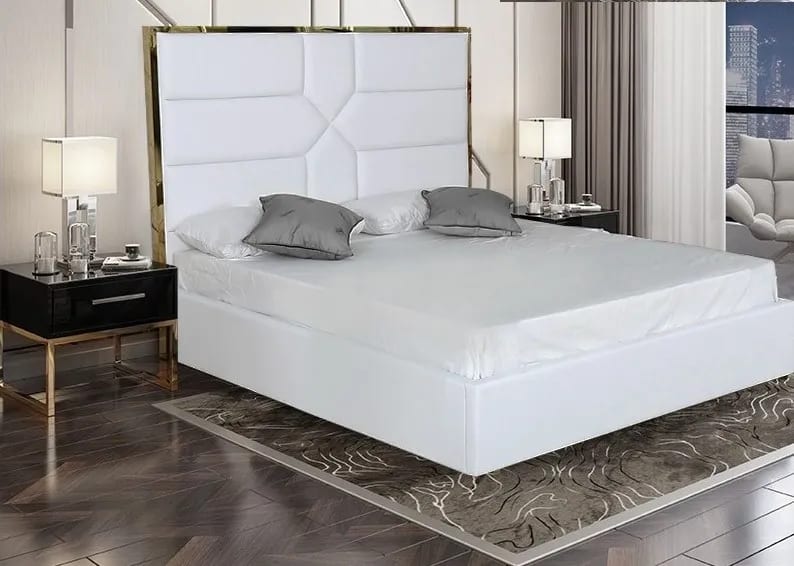 Lit 2 places 140x190 cm GOLD MARK similicuir avec sommier intégré