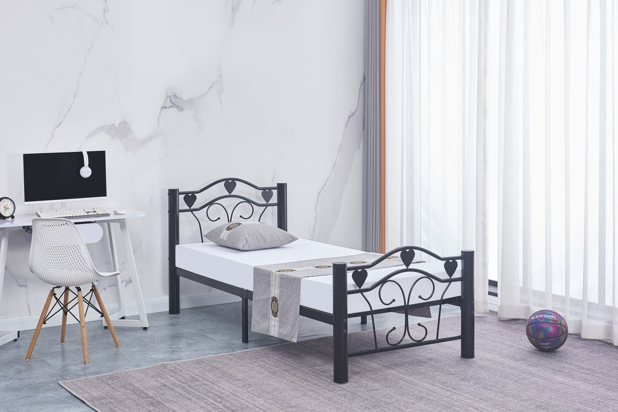 LIT METAL HERCULE NOIR 90X190cm