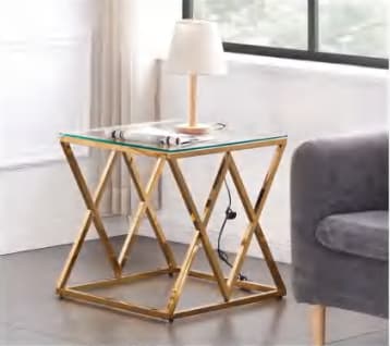 GUERIDON TRIANGLE GOLD 50x50 cm