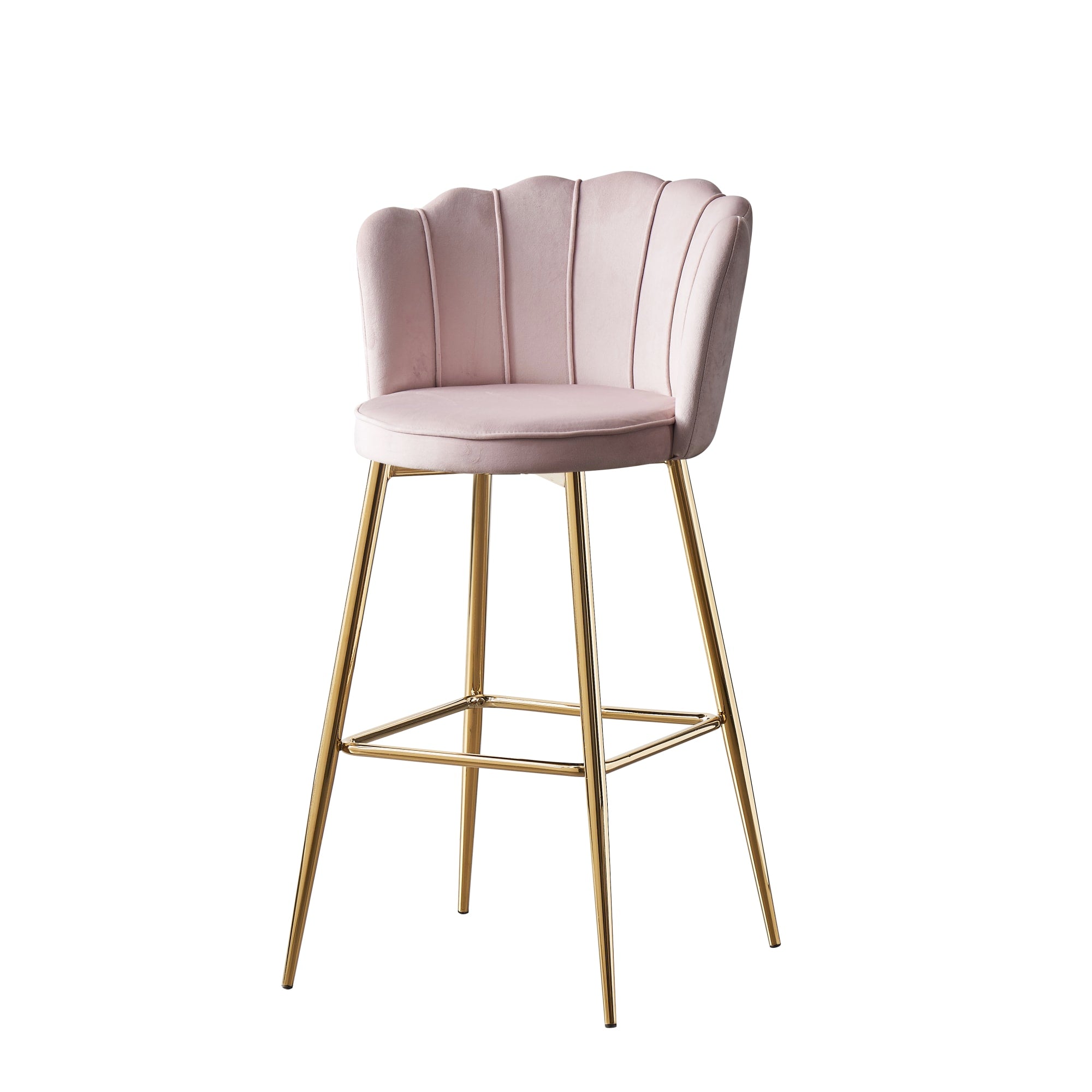 TABOURET DE BAR NYMPHEA GOLD VELOURS ROSE