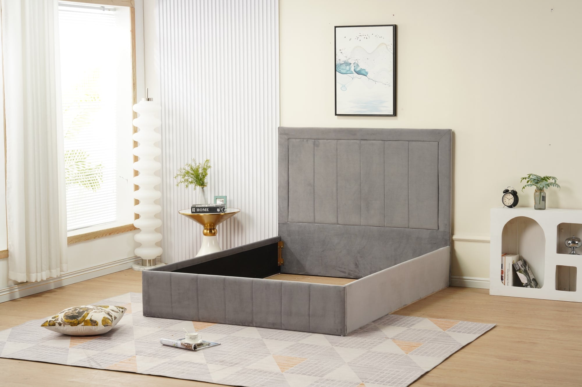 CADRE DE LIT POLO GRIS 140