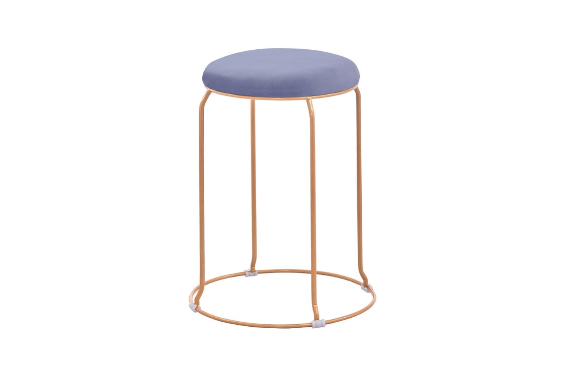 TABOURET DORE VELOURS GRIS (VENDU PAR 10)