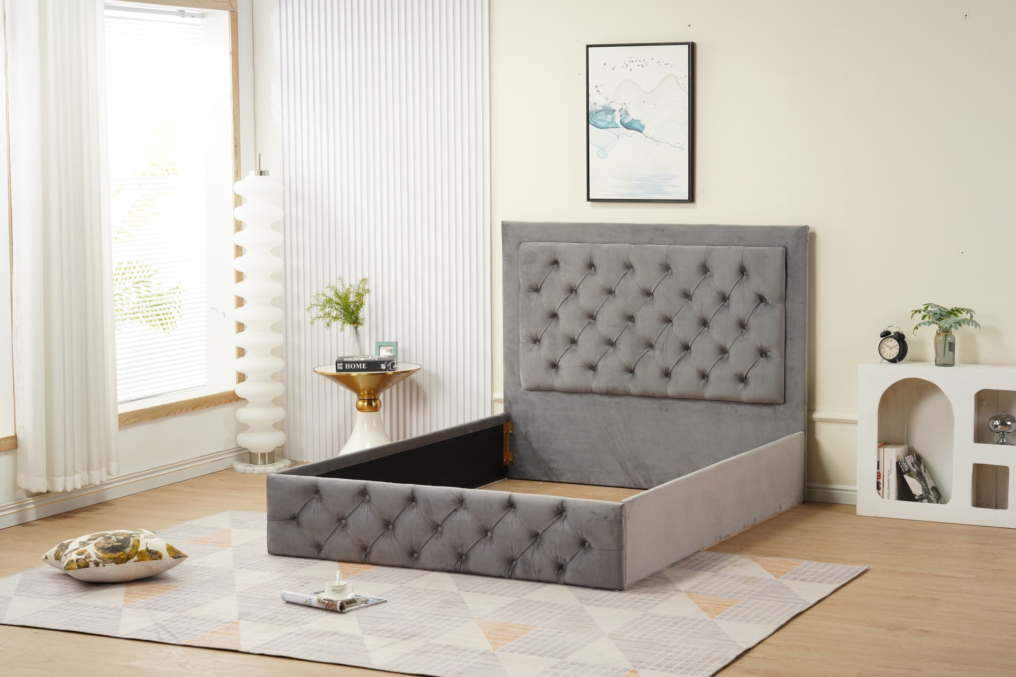 CADRE DE LIT ROMA GRIS 160 cm