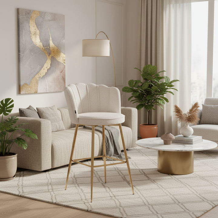 TABOURET DE BAR NYMPHEA GOLD DOUDOU HAUTEUR 65cm