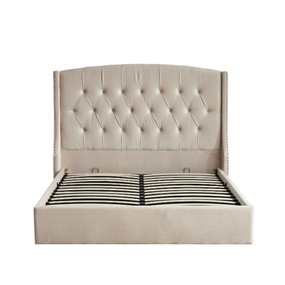 Lit Coffre 2 places 140x190 cm SULTAN velours sommier intégré