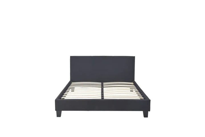 Lit 2 places 140x190 cm KELIA tissu sommier inclus