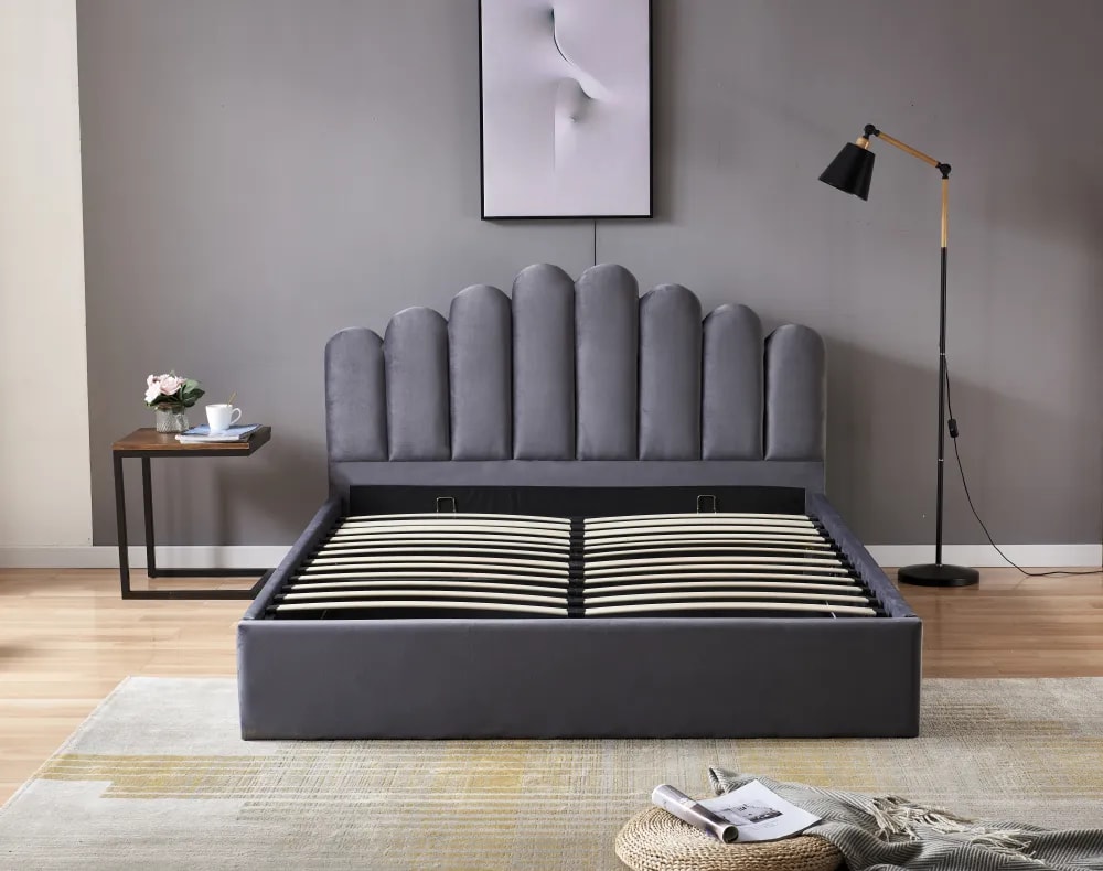 Lit coffre 2 places 160x200 cm DOHA sommier coffre intégré